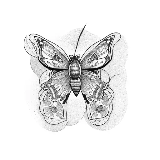 Blackberry Bush With Moth