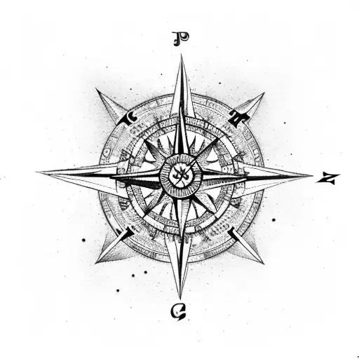 Aries Zodiac And Compass Collaboration