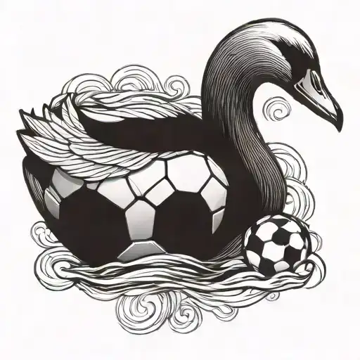 Swan With Soccer Ball