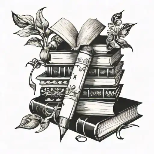 A Stack Of Books With Intricate Details Representing The Love For Reading