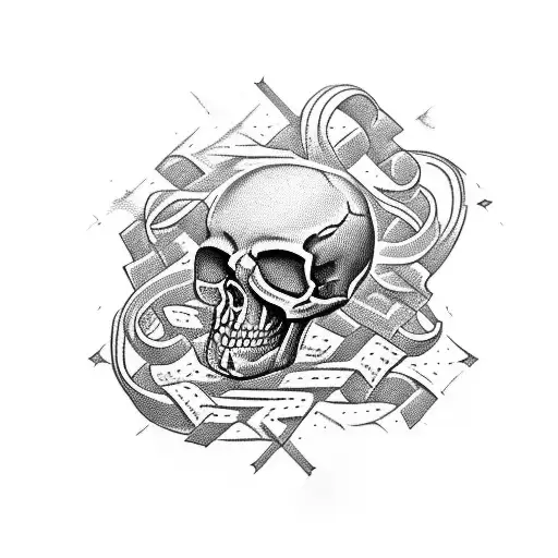 Old Slovak Symbol With Bones