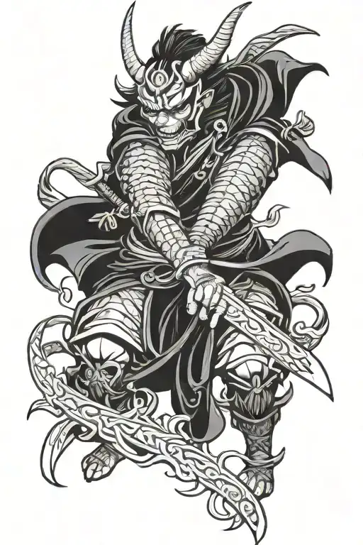 Yokai Demon Samurai With Sword