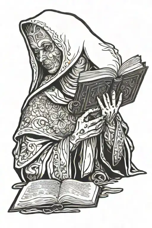 Nun Reading A Bible Infront Of Her Face