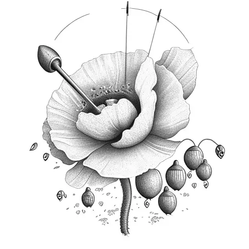 Word Poppy With Fishing Pole Over The P Poppy Flowers Around The Name And Helmet Hanging Off The P