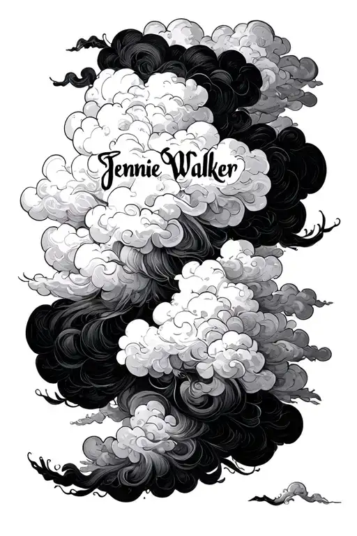 Cloud Background With The Name Jennie Walker In It