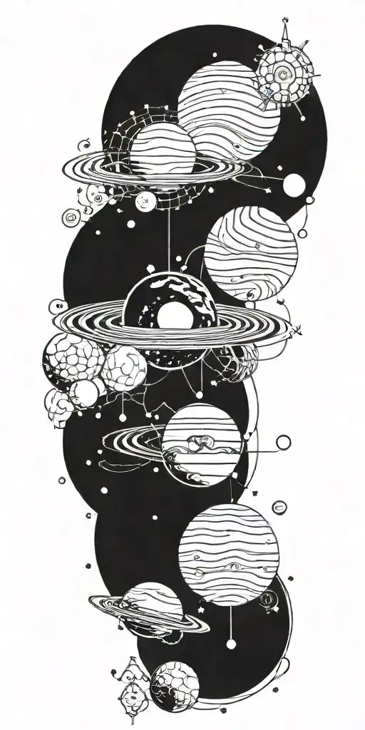 A Geometric Solar System Design Incorporating Elements Of Psychology Symbols