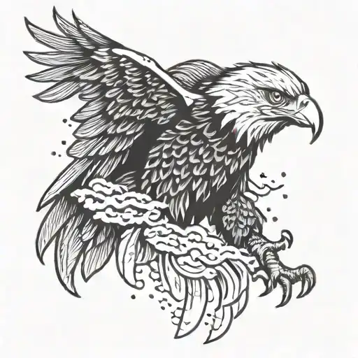 Eagle With Snow Background