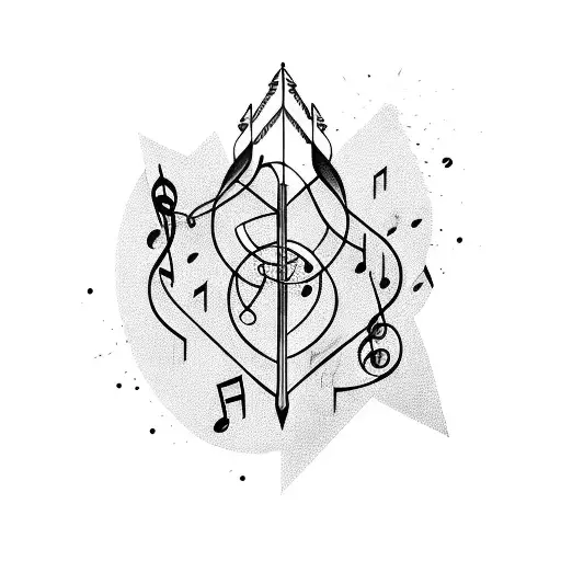 An Arrow Composed Of Musical Notes