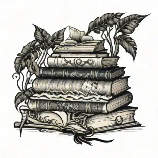 A Stack Of Books With Intricate Details And A Subtle Goa Beach Scene In The Background