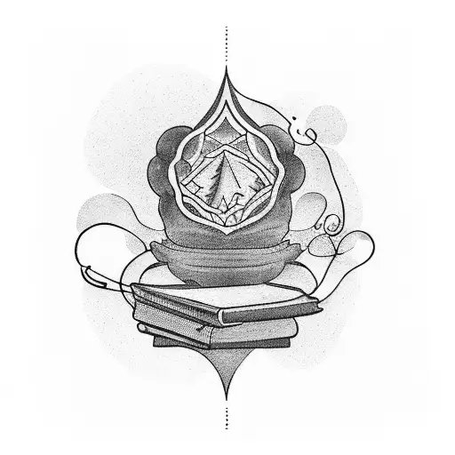 A Tattoo That Combines Elements Of Art And Reading In A Romantic And Beautiful Way