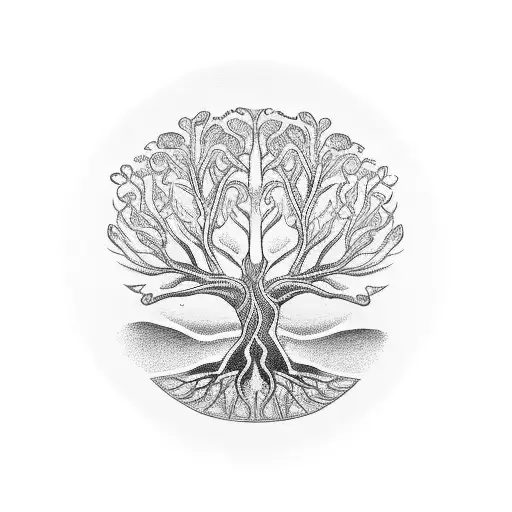 Tree Of Life And Family Written Under Ir