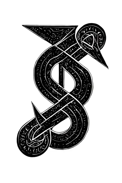 Geometric Mage Glyph Symbol Intertwined Representing