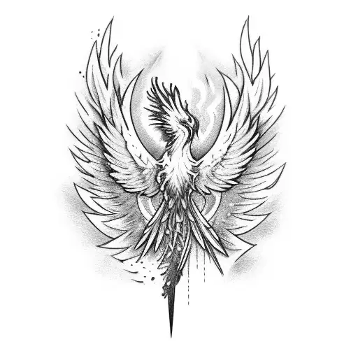 A Phoenix Wounded By A Radiant Spear