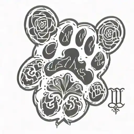 Dog Paw Print With His Name Maximus