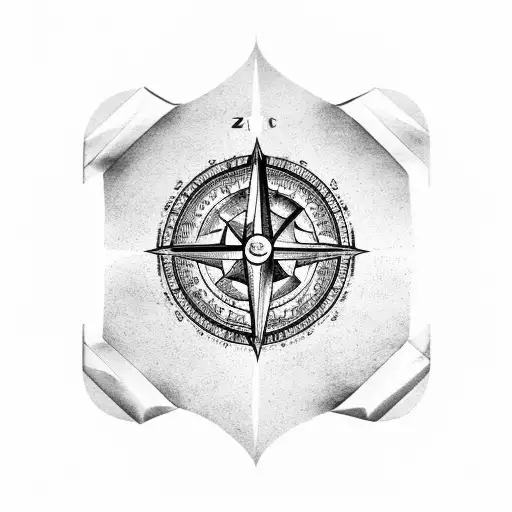 Aries Zodiac With Compass