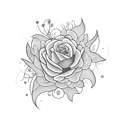 A Blackwork Tattoo Of A Delicate Flower Crown