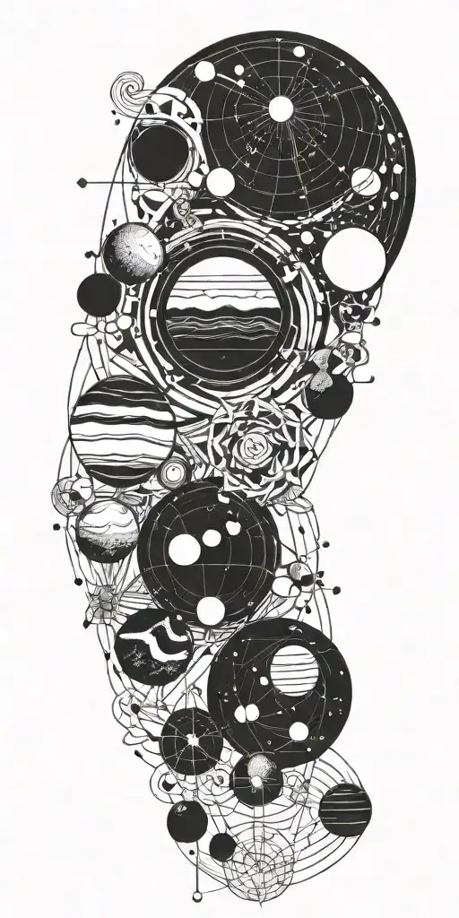 A Geometric Solar System Design Incorporating Elements Of Psychology Symbols