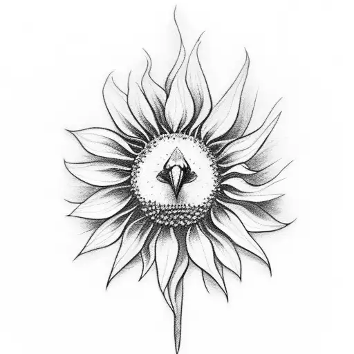 Cardinal On A Sunflower