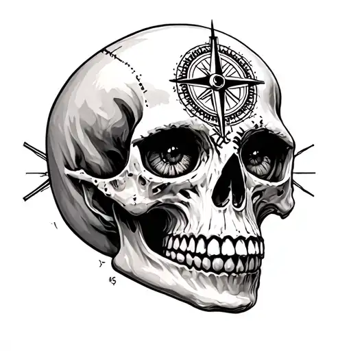 Skull With Compass Eye Socket