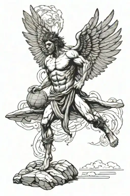 Icarus Pushing His Rock