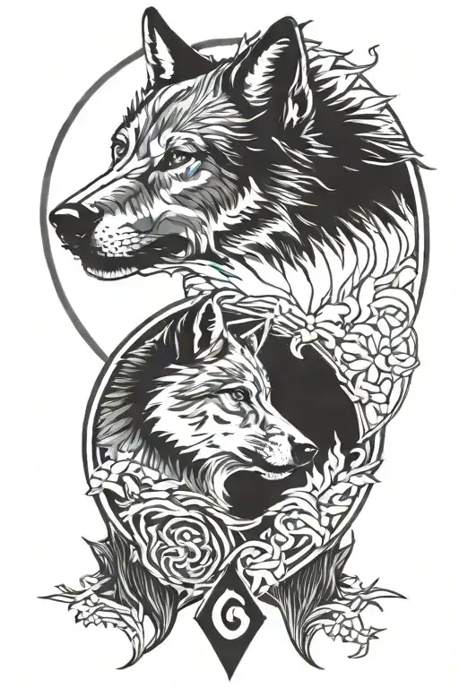 Alpha Omega Wolf Nose To Nose