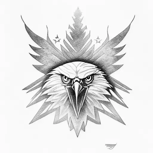 Eagle With A Human Eye In Its Wing