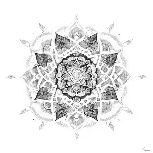 An Intricate Mandala With Sahar Written In Arabic Calligraphy