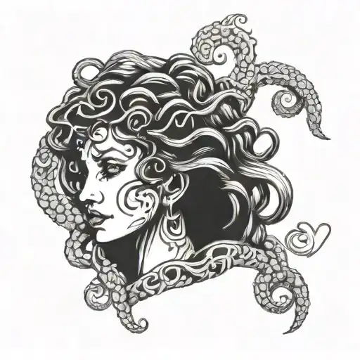 Medusa With Broken Heart And Semi Colon