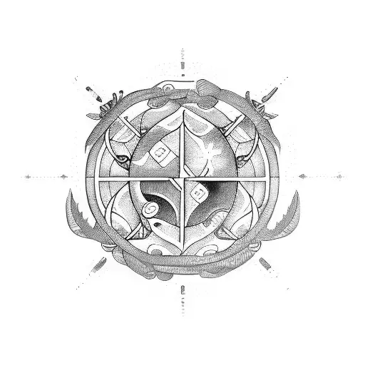 Gemini And Libra Zodiac Symbols Intertwined With Each Other