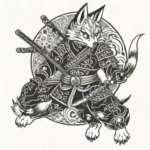 Kitsune Samurai Patchwork