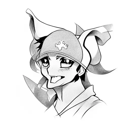 An Anime-inspired Tattoo Of A Baker With A Dog