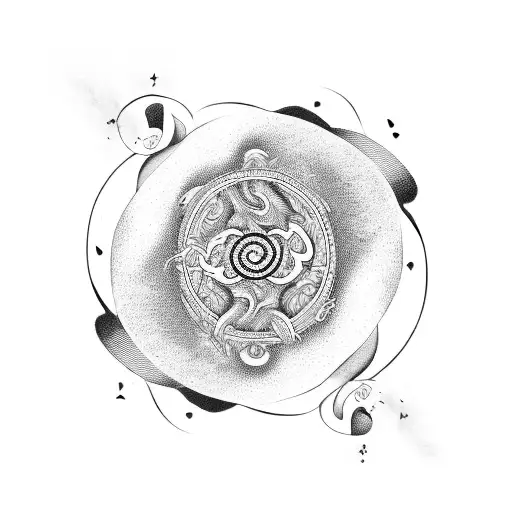 A Yin And Yang Symbol With A Heart And Brain Intertwined