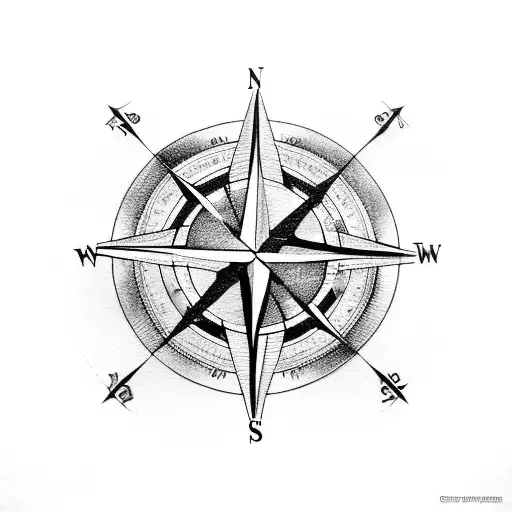 Compass Rose With A Crow