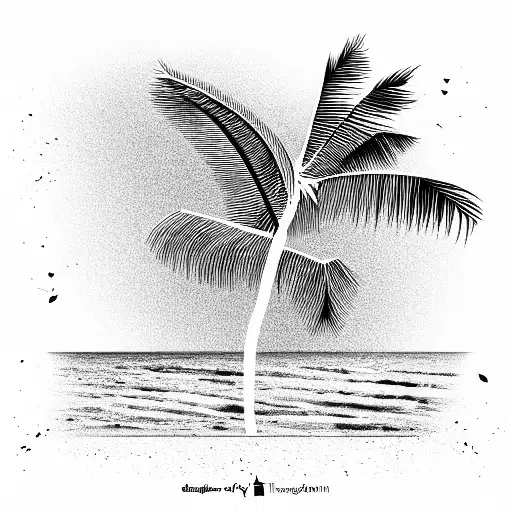 Palm Tree On The Beach With Miami Words