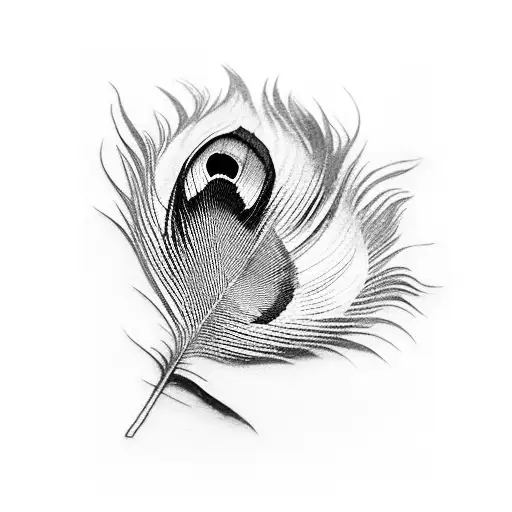 Peacock Feather Black And White