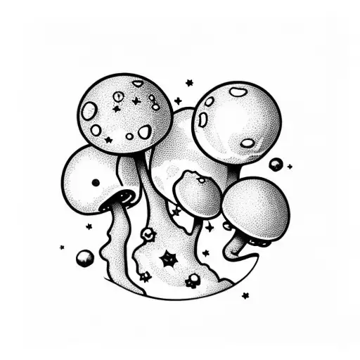 Universe Planet Stars Mushrooms