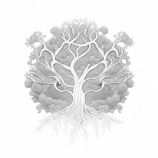 A Majestic Tree With Intricate Root System