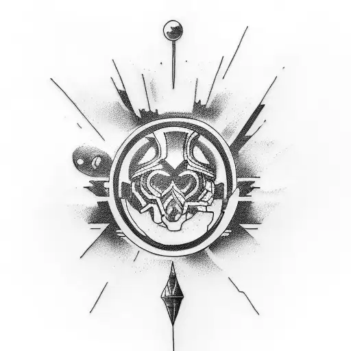 Create A Tattoo That Combines The Client's Favorite Video Game And Their Love For Space Exploration