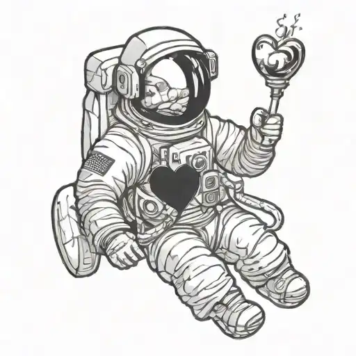 Astronaut Holding A Heart