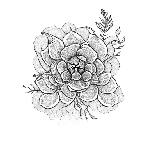 Spider Silhouette Made Of Flowers