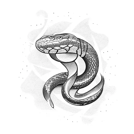 Snake Wrapping Around Bass Guitar