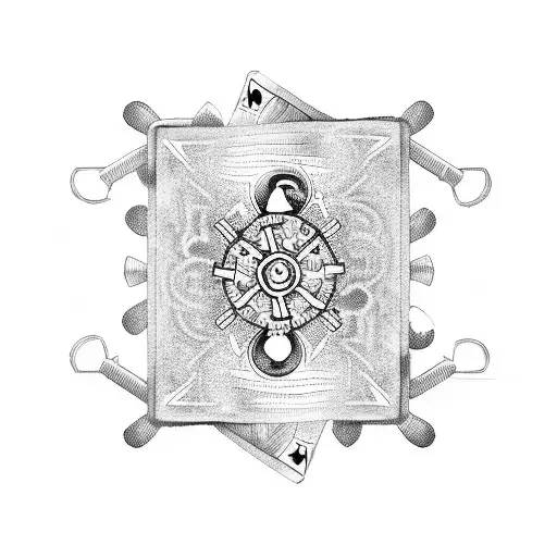 A Deck Of Playing Cards With Mechanical Gears As The Card Suits