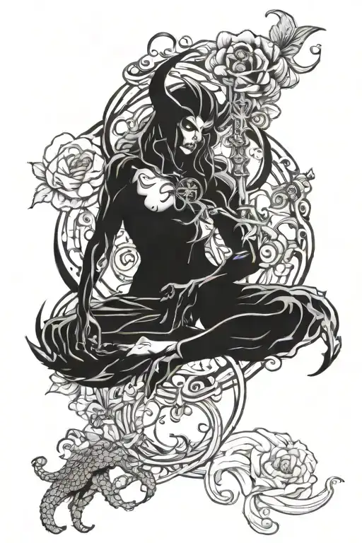 Create A Tattoo That Is A Representation Between Good And Evil