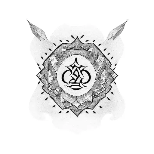 A Blackwork Tattoo Depicting A Meaningful Symbol That Represents Your Bond With Your Children