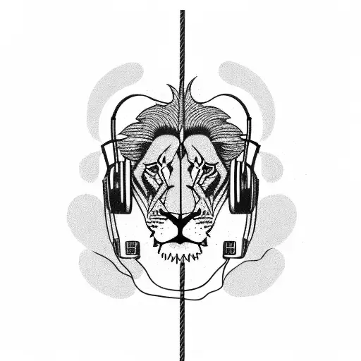 A Lion Wearing Headphones And Singing On A Theater Stage