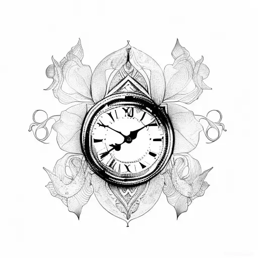 Clock Wrapped With Orchid