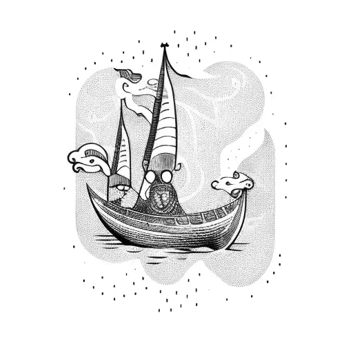 A Viking Ship Sailing On A Sea Of Money