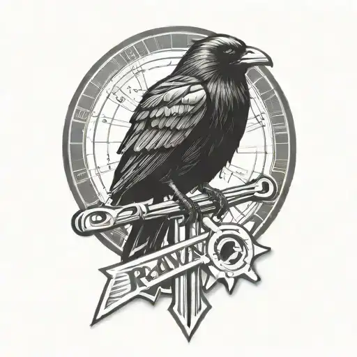 Raven Perched Mechanics Wrench