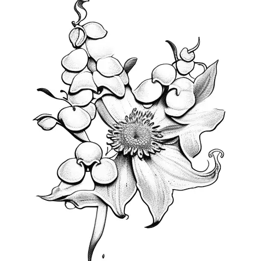 Lilly Of The Valley Flower With Roman Numeral Birthdate