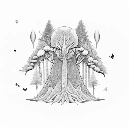 Mystical Forest With Hidden Creatures